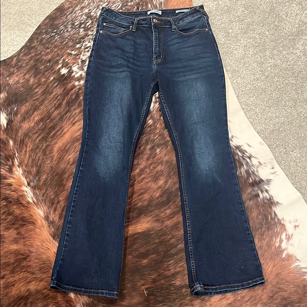Women's Boot Cut Jeans - Dark Blue
